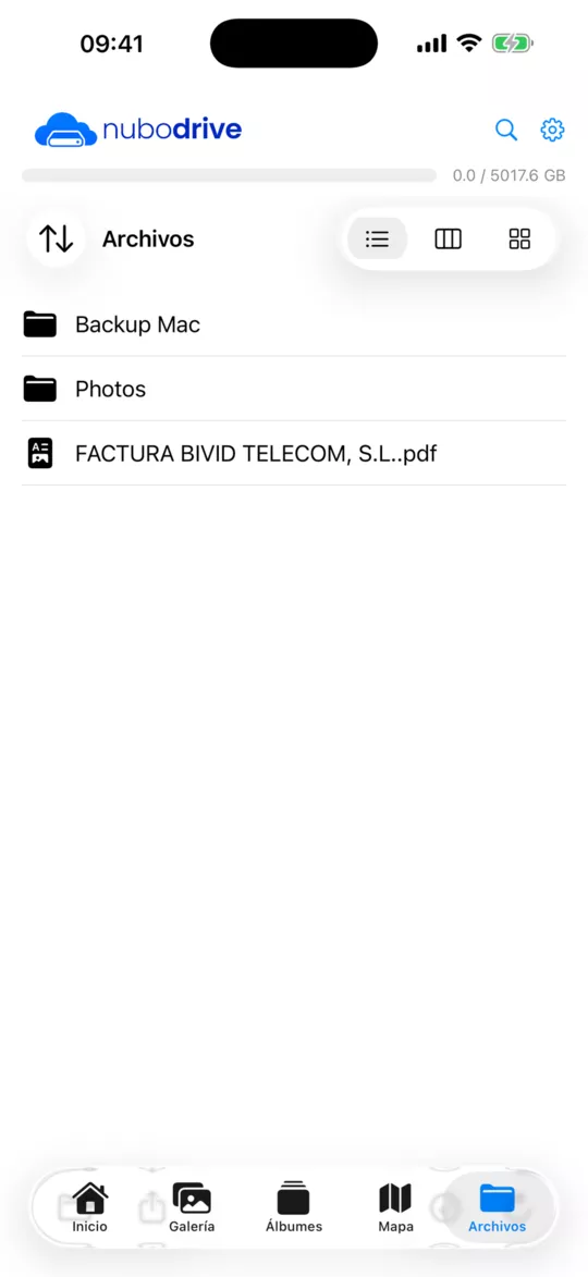 NuboDrive: Archivos