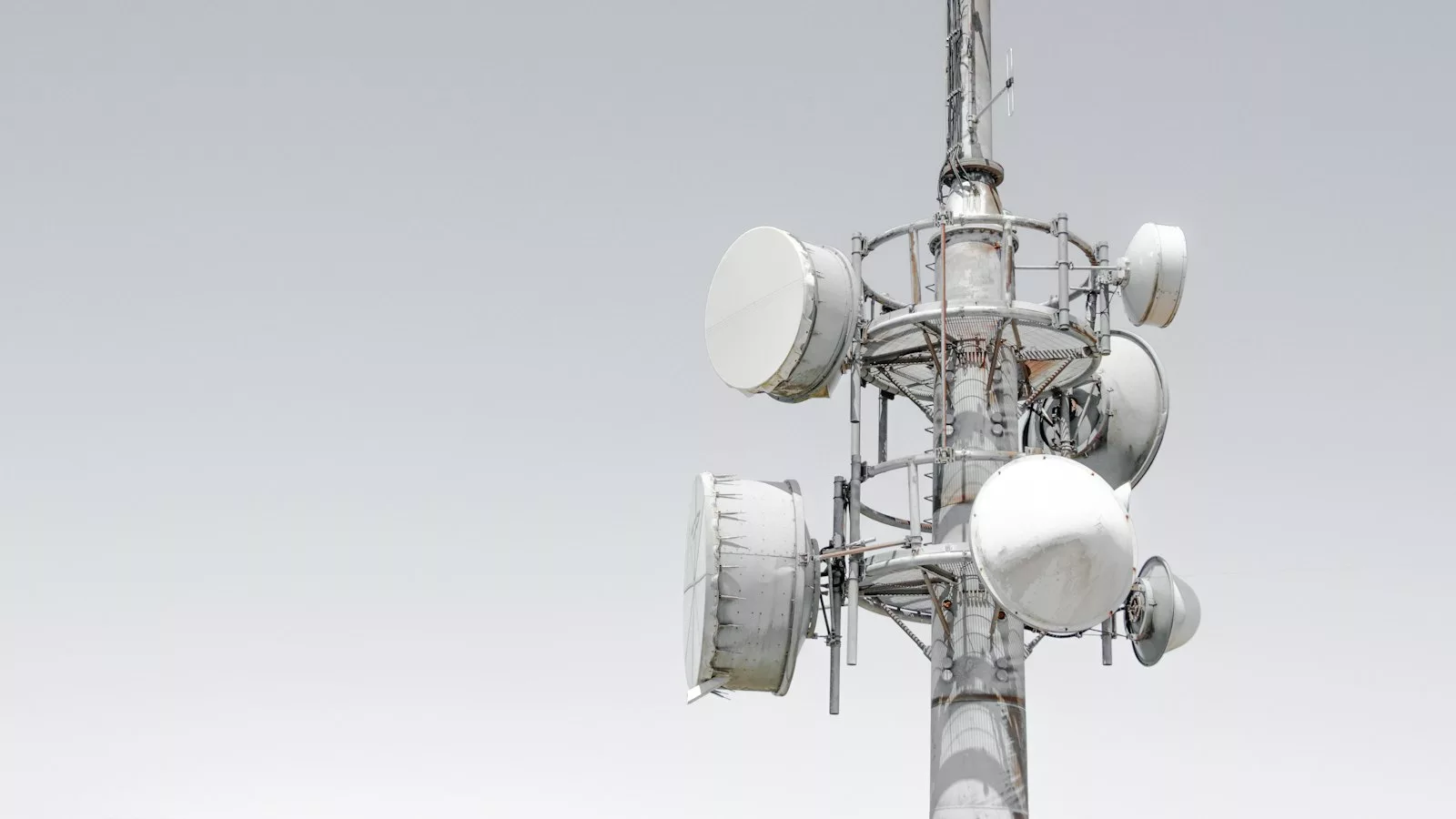 Gray metal tower with accessories